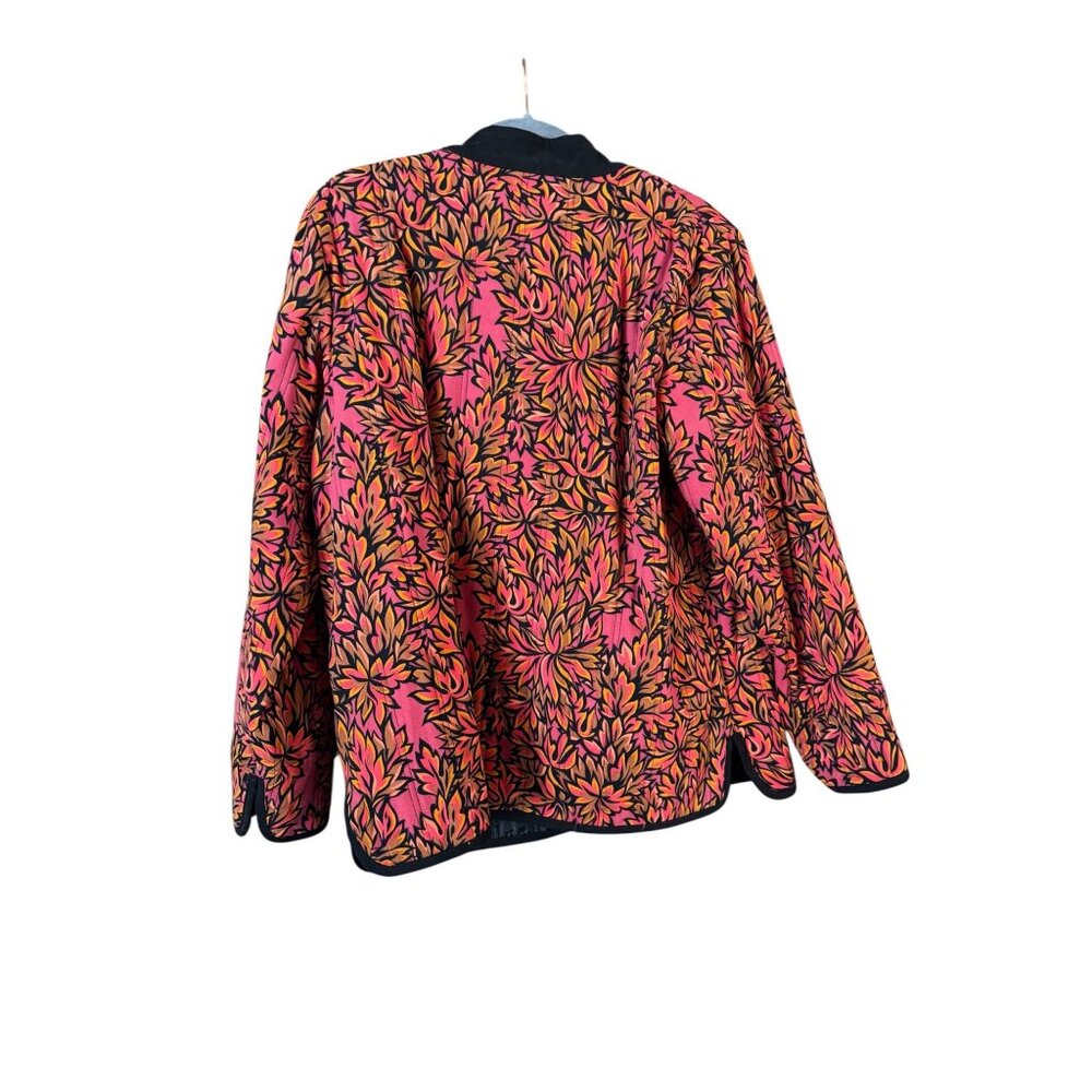 Bob Mackie Fall Leaf Quilted Jacket Womens Sz XL - Picture 2 of 4